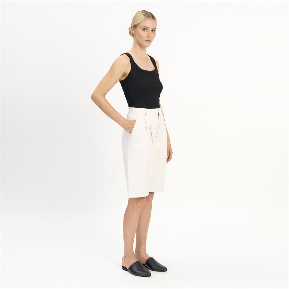 K14439 | Leather Wide Leg Bermuda