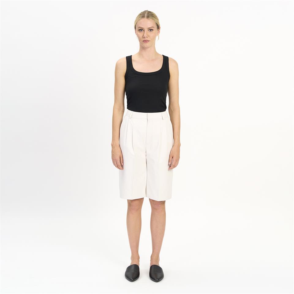 K14439 | Leather Wide Leg Bermuda