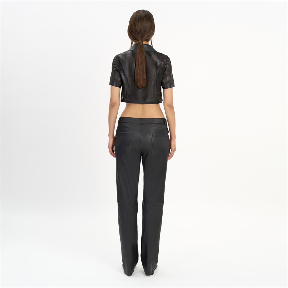 K14443 | Leather Mini Polo T-Shirt