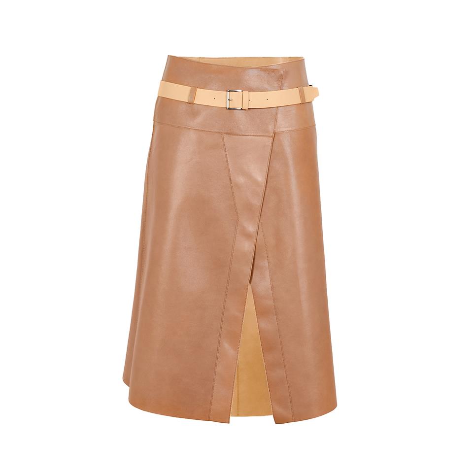 K14444 | LEATHER REVERSIBLE PORTAFOGLIO SKIRT