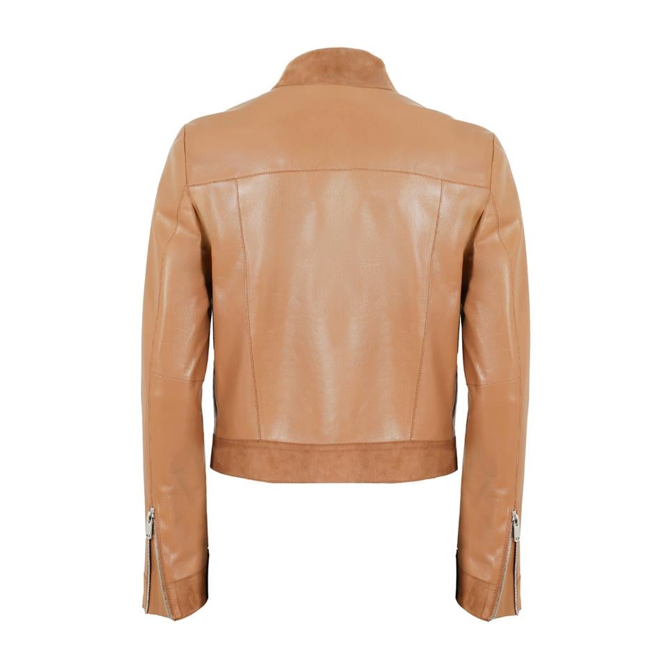 K14453 | LEATHER SHIRT COLLAR JACKET