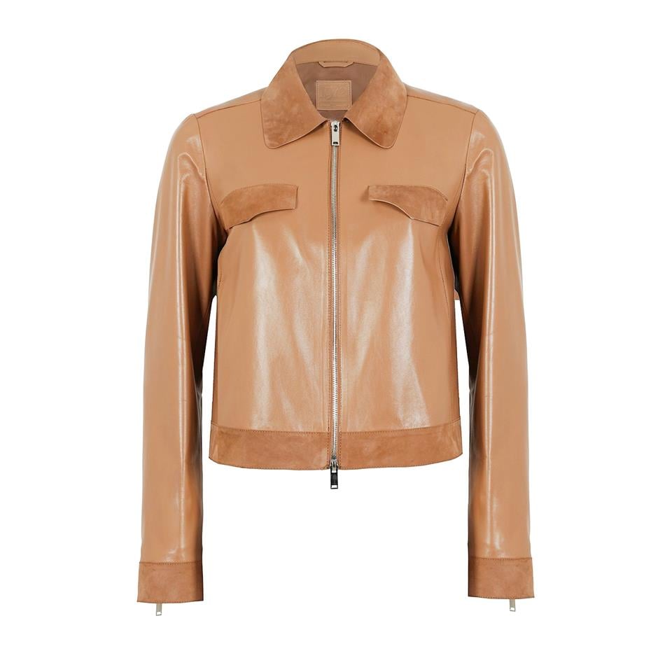 K14453 | LEATHER SHIRT COLLAR JACKET