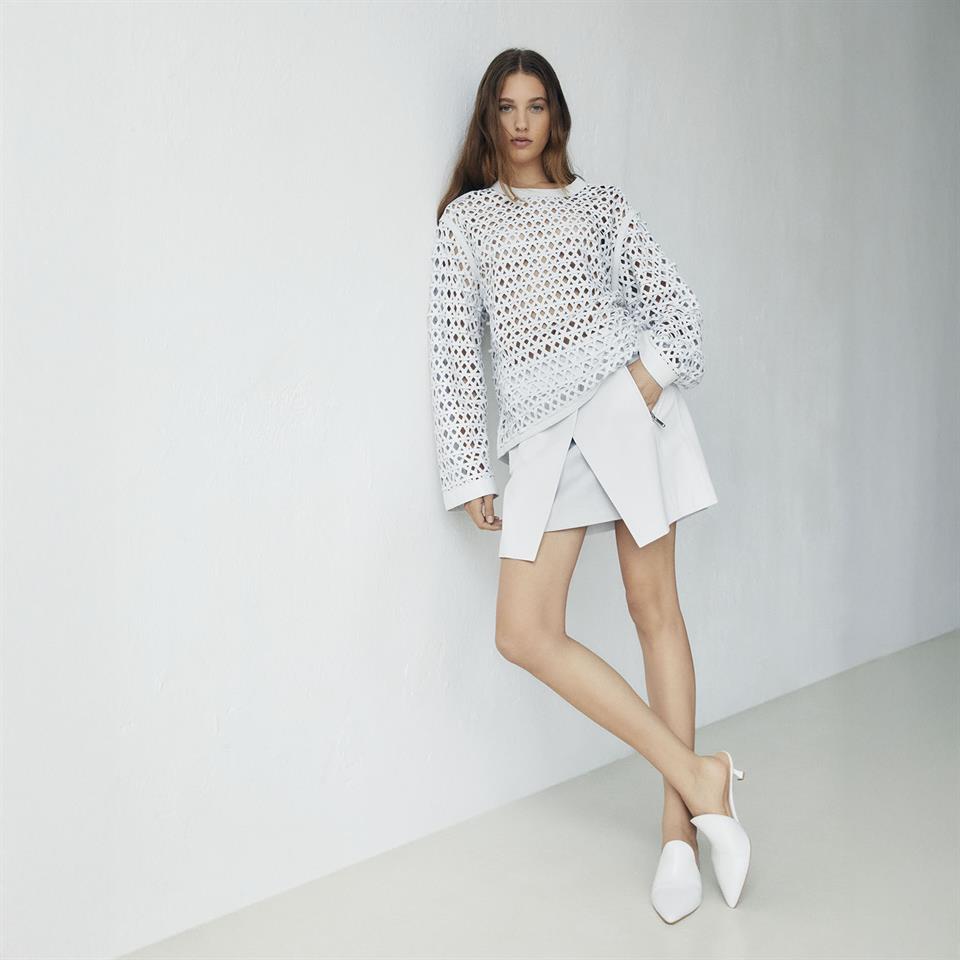 K14461 | LEATHER MINI PORTAFOGLIO SKIRT