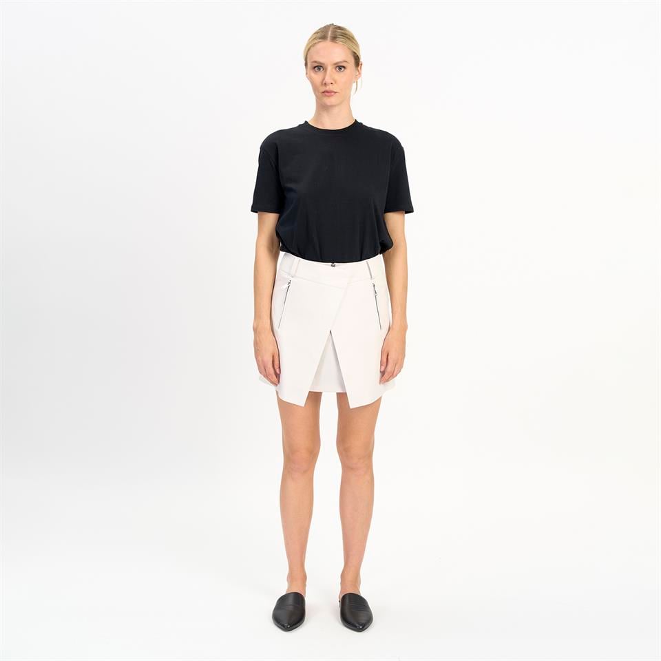K14461 | LEATHER MINI PORTAFOGLIO SKIRT