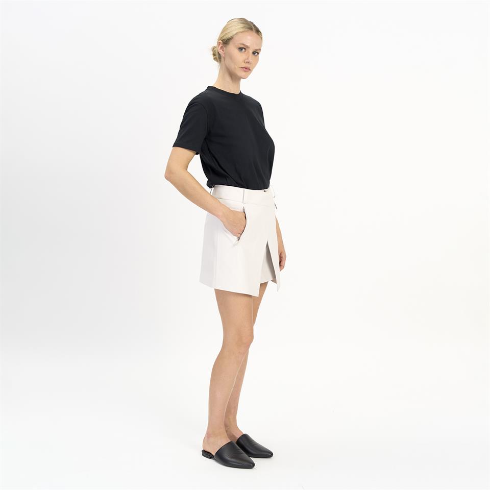 K14461 | LEATHER MINI PORTAFOGLIO SKIRT