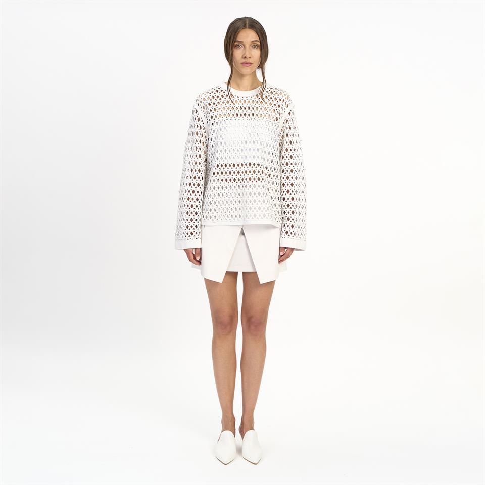K14462 | Leather Over Sweatshirt