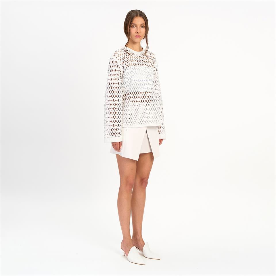 K14462 | Leather Over Sweatshirt