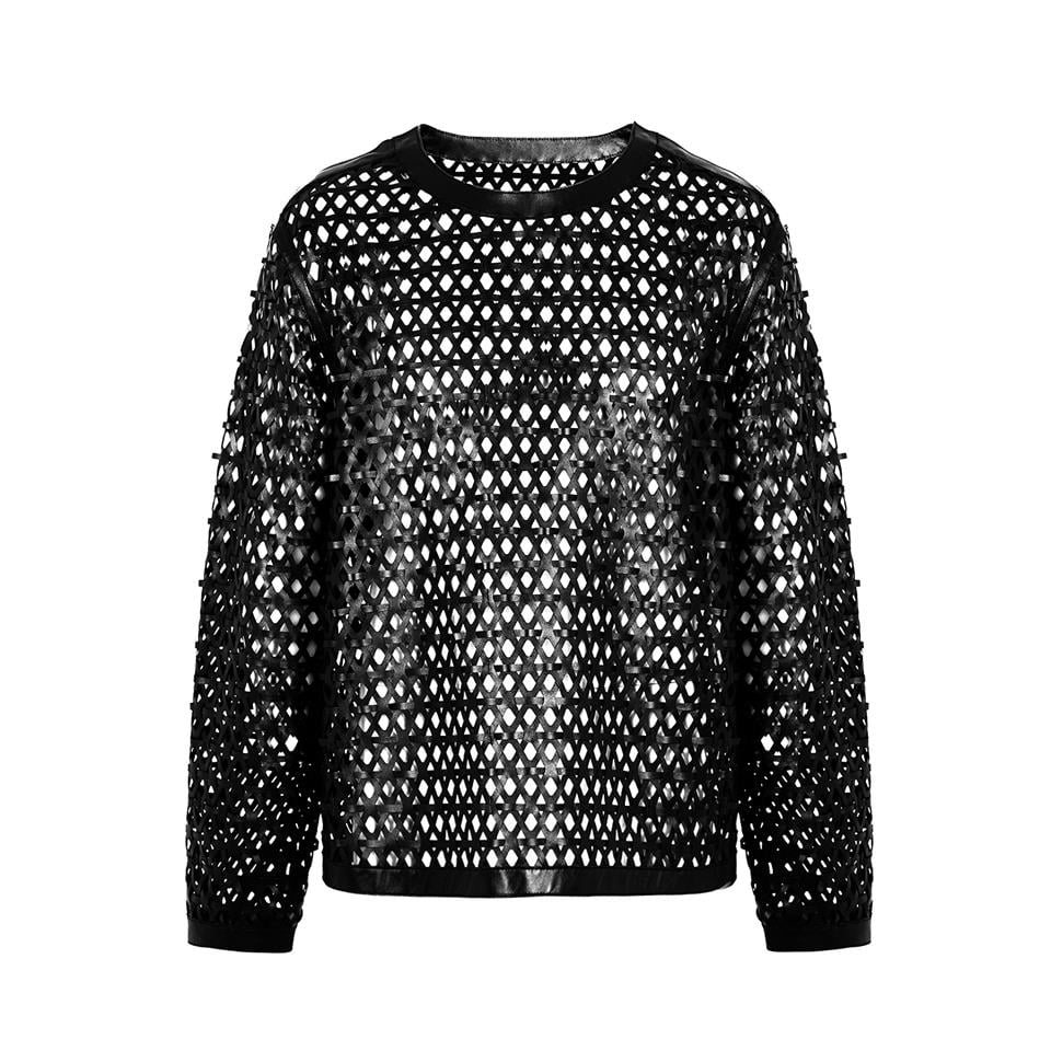 K14481 | Leather Sweatshirt