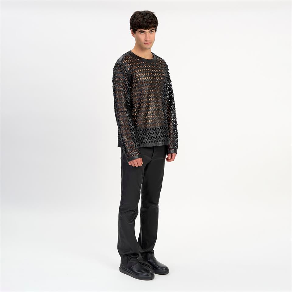 K14481 | Leather Sweatshirt