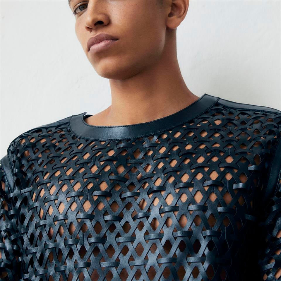 K14481 | Leather Sweatshirt