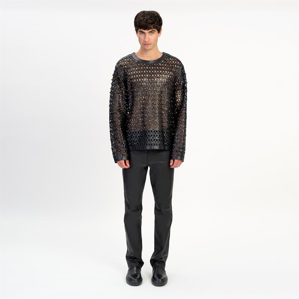 K14481 | Leather Sweatshirt
