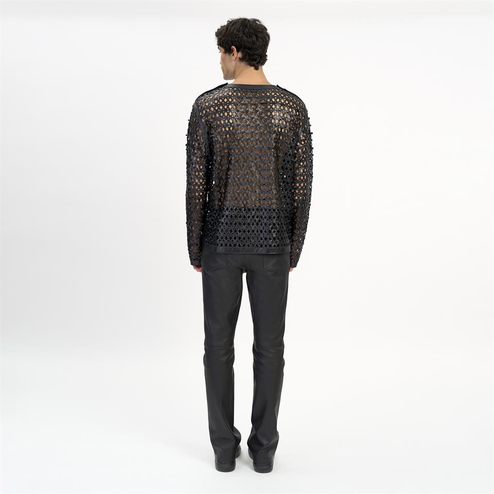 K14481 | Leather Sweatshirt