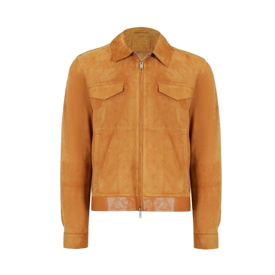 K14485 | LEATHER SHIRT COLLAR JACKET