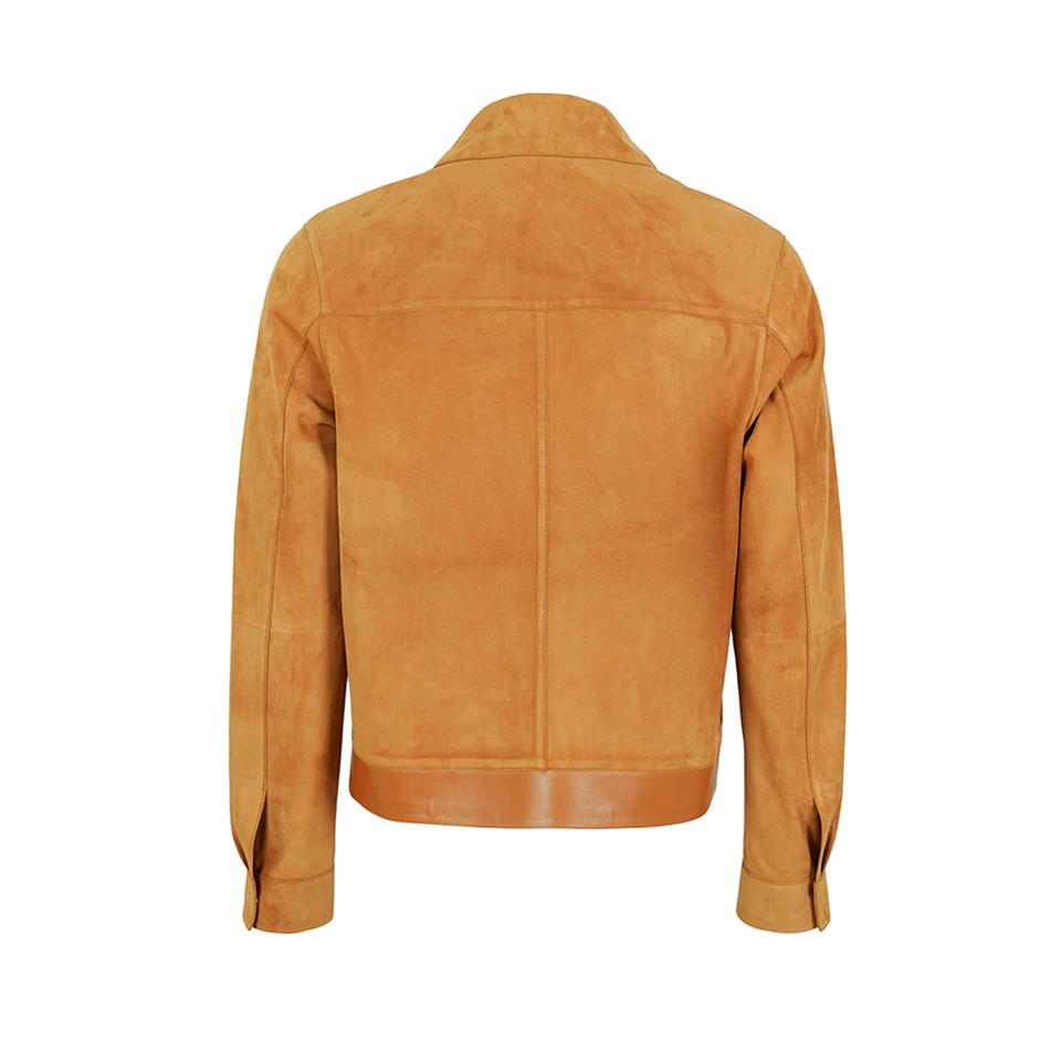 K14485 | LEATHER SHIRT COLLAR JACKET