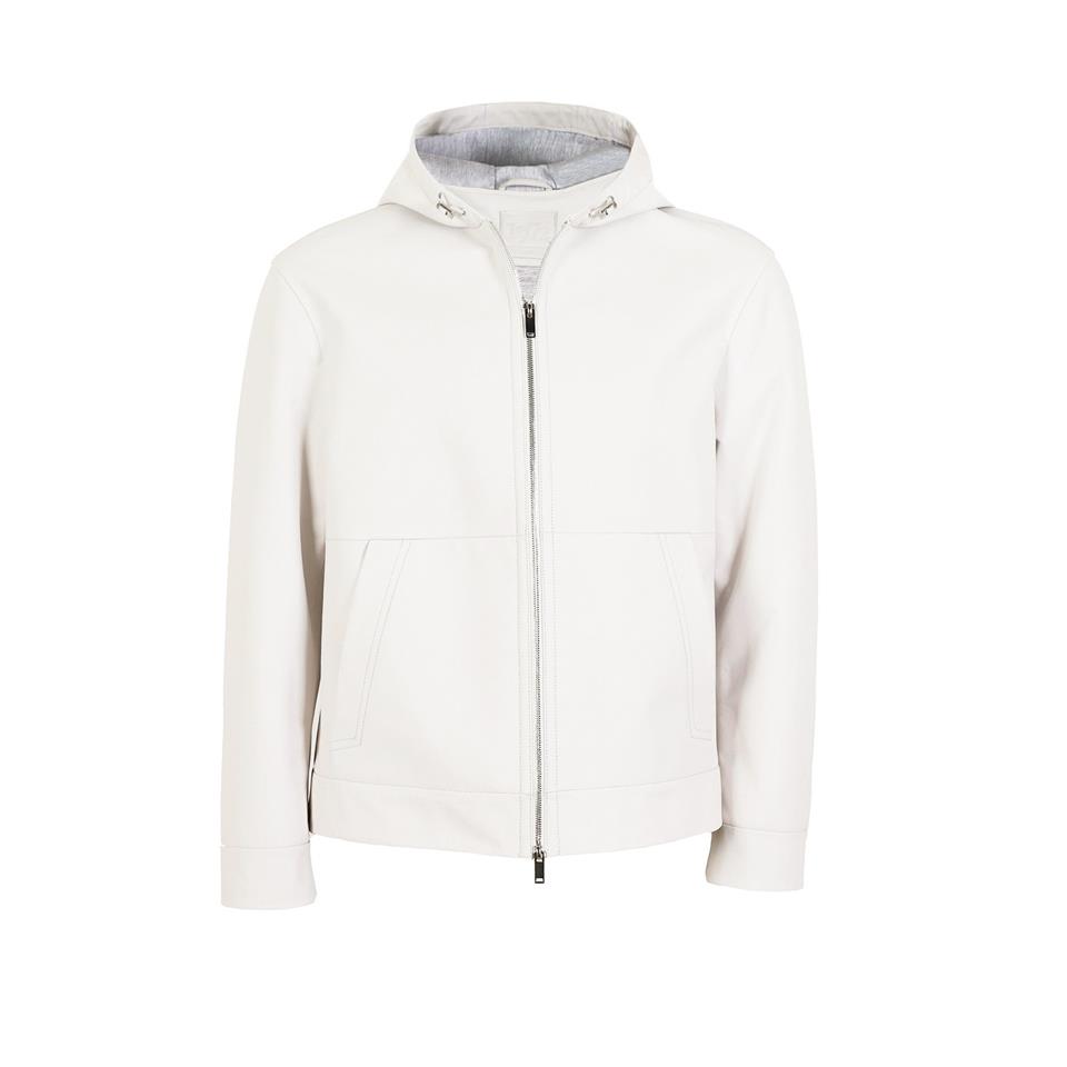 K14487 | LEATHER HOODIE JACKET