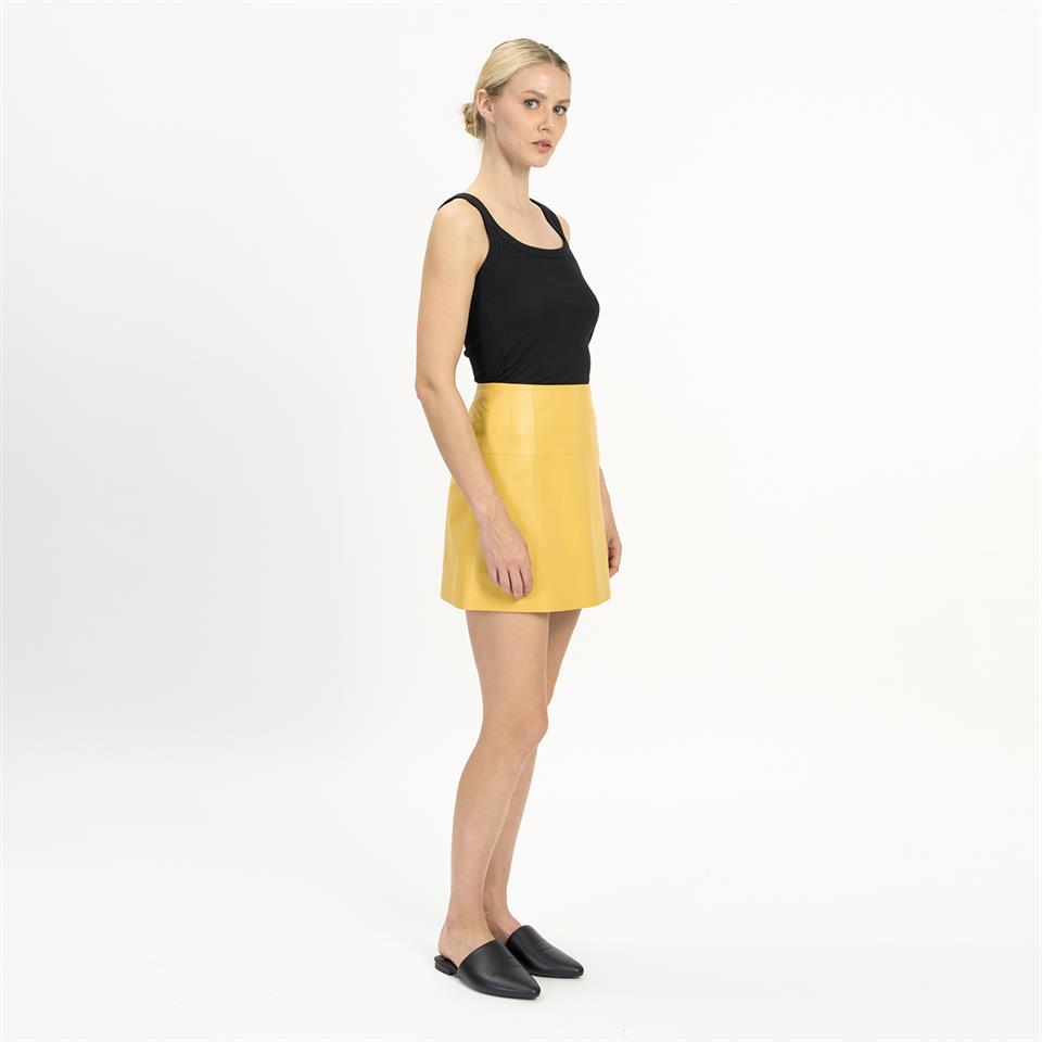 K14503 | Leather Mini Skirt