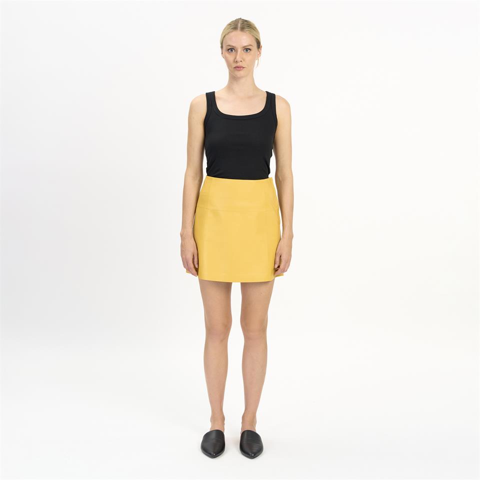 K14503 | Leather Mini Skirt