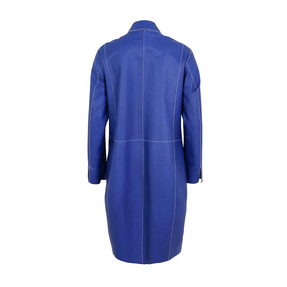 K14523 | LEATHER EGG-SHAPED COAT