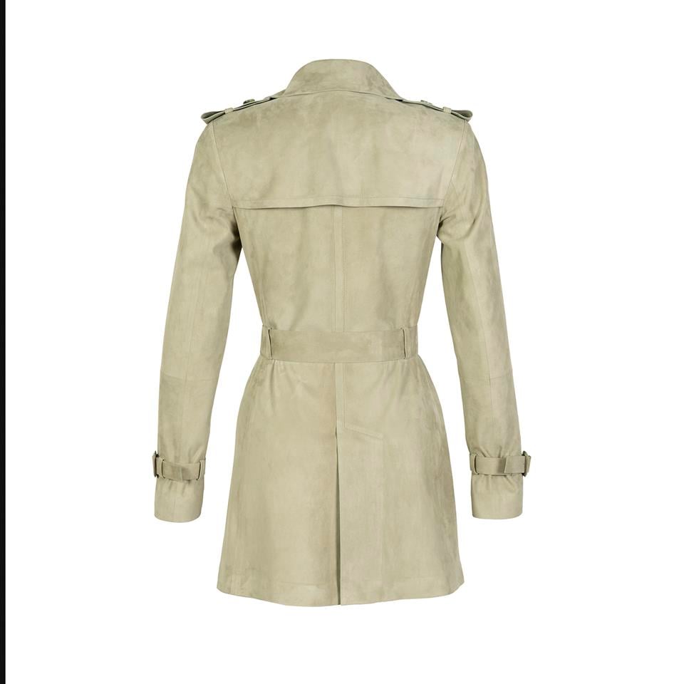K14524 | Leather Caban Trench Coat