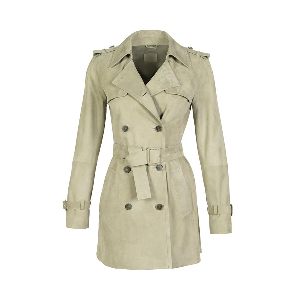 K14524 | Leather Caban Trench Coat