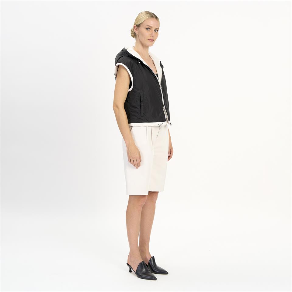 K14527 | LEATHER OVER PUFFER GILET