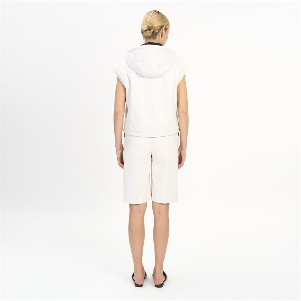 K14527 | LEATHER OVER PUFFER GILET