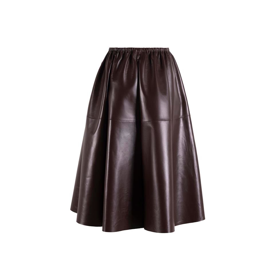K14843 | Leather Full Skirt with Elastic
