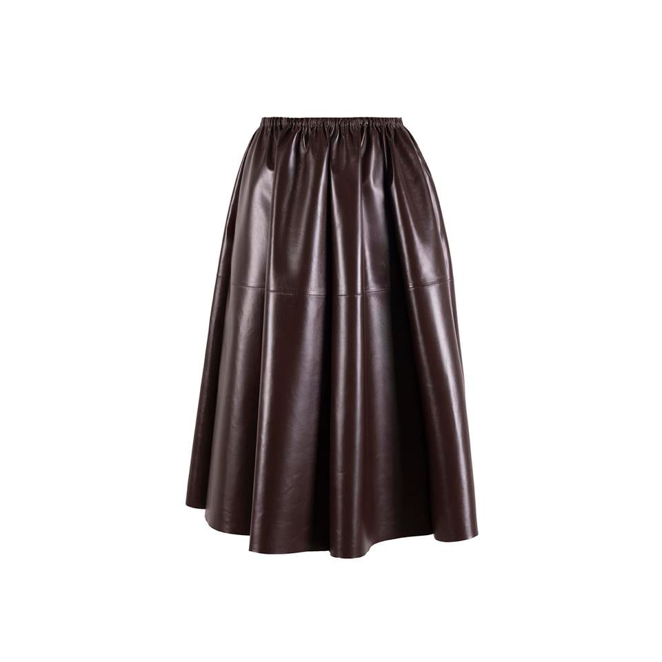 K14843 | Leather Full Skirt with Elastic