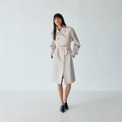 K14408 | Leather Detachable Over Trench Coat