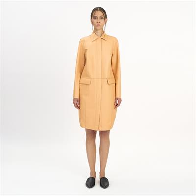 K14410 | LEATHER EGG-SHAPED REVERSIBLE COAT