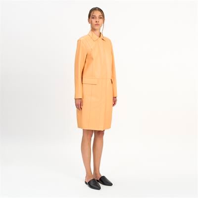K14410 | LEATHER EGG-SHAPED REVERSIBLE COAT