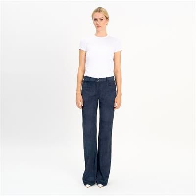 K14428 | Leather Trapese Leg Pants