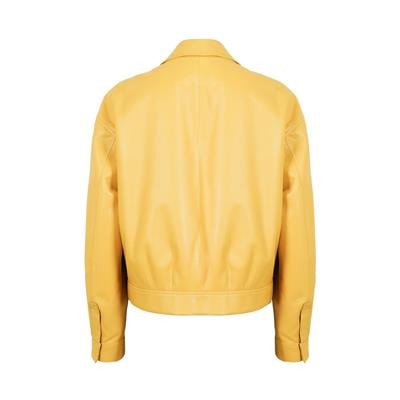K14430 | LEATHER EGG-SHAPED BOMBER JACKET