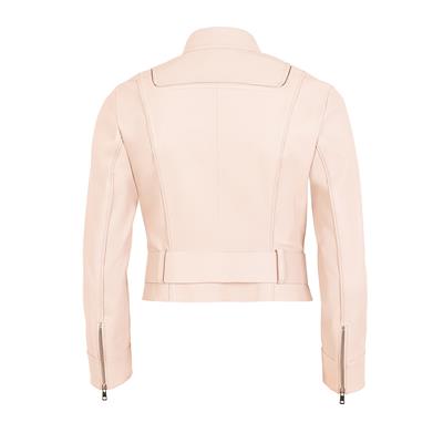 K14433 | Leather Stretch Mini Belted Jacket