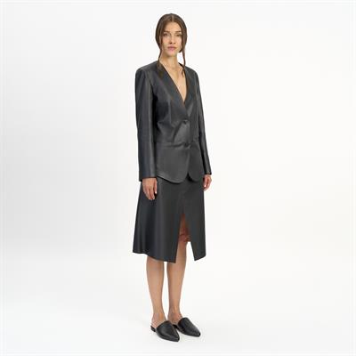 K14437 | Leather Blazer Jacket