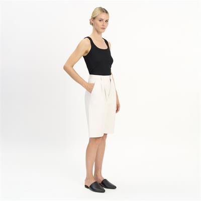 K14439 | Leather Wide Leg Bermuda