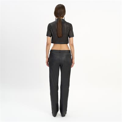 K14443 | Leather Mini Polo T-Shirt
