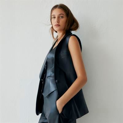 K14452 | Leather Short Vest
