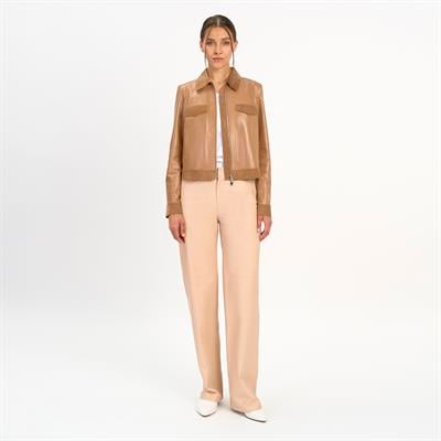 K14453 | LEATHER SHIRT COLLAR JACKET