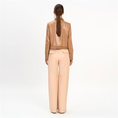 K14453 | LEATHER SHIRT COLLAR JACKET