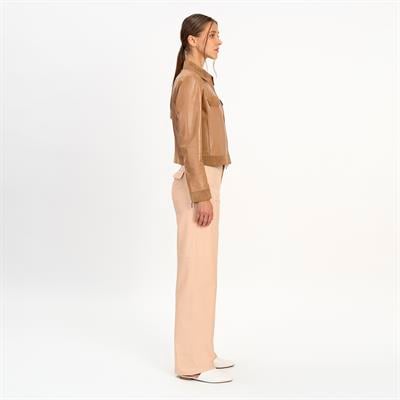 K14453 | LEATHER SHIRT COLLAR JACKET