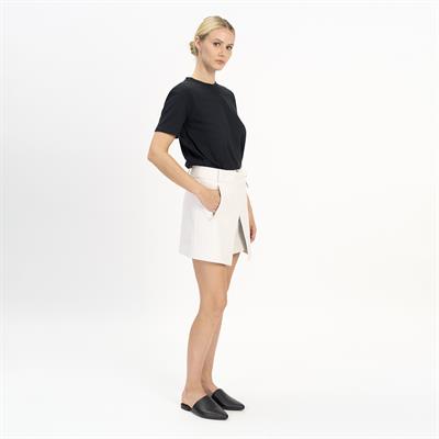 K14461 | LEATHER MINI PORTAFOGLIO SKIRT