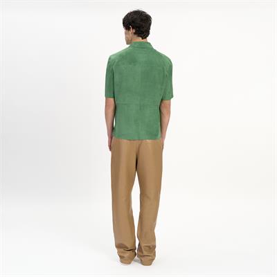 K14478 | Suede Zip Polo Shirt