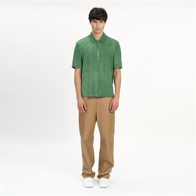 K14478 | Suede Zip Polo Shirt