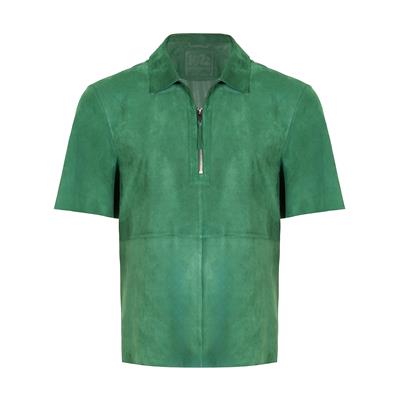 K14478 | Suede Zip Polo Shirt