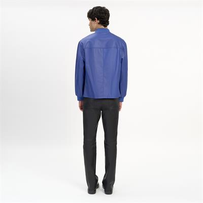 K14489 | LEATHER PATCH POCKET BOMBER JACKET