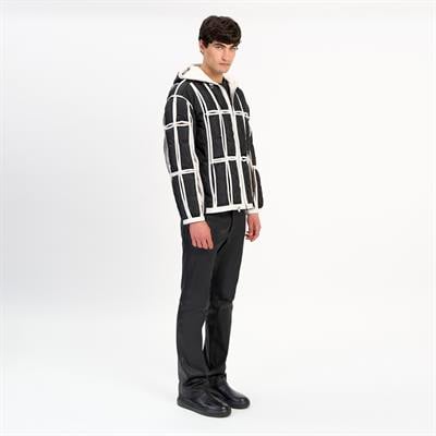 K14495 | LEATHER CUT-OUT PUFFER JACKET