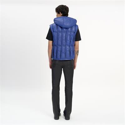 K14496 | LEATHER CUT-OUT PUFFER GILET