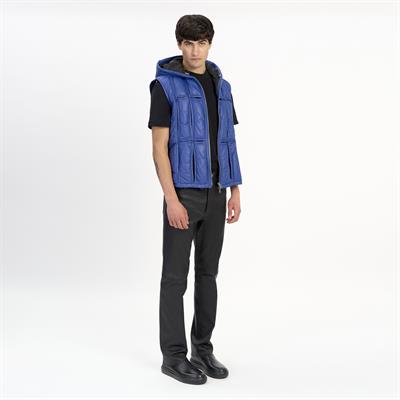 K14496 | LEATHER CUT-OUT PUFFER GILET