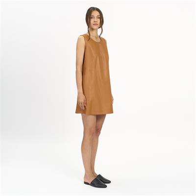 K14510 | Leather Mini A-Line Dress